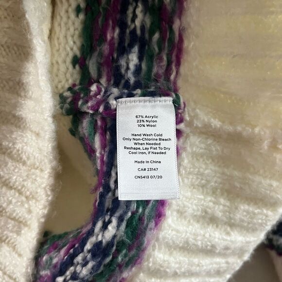 Women’s Talbots SZ Small Argle Wool Blend Sweater Nordic Design - Picture 9 of 15